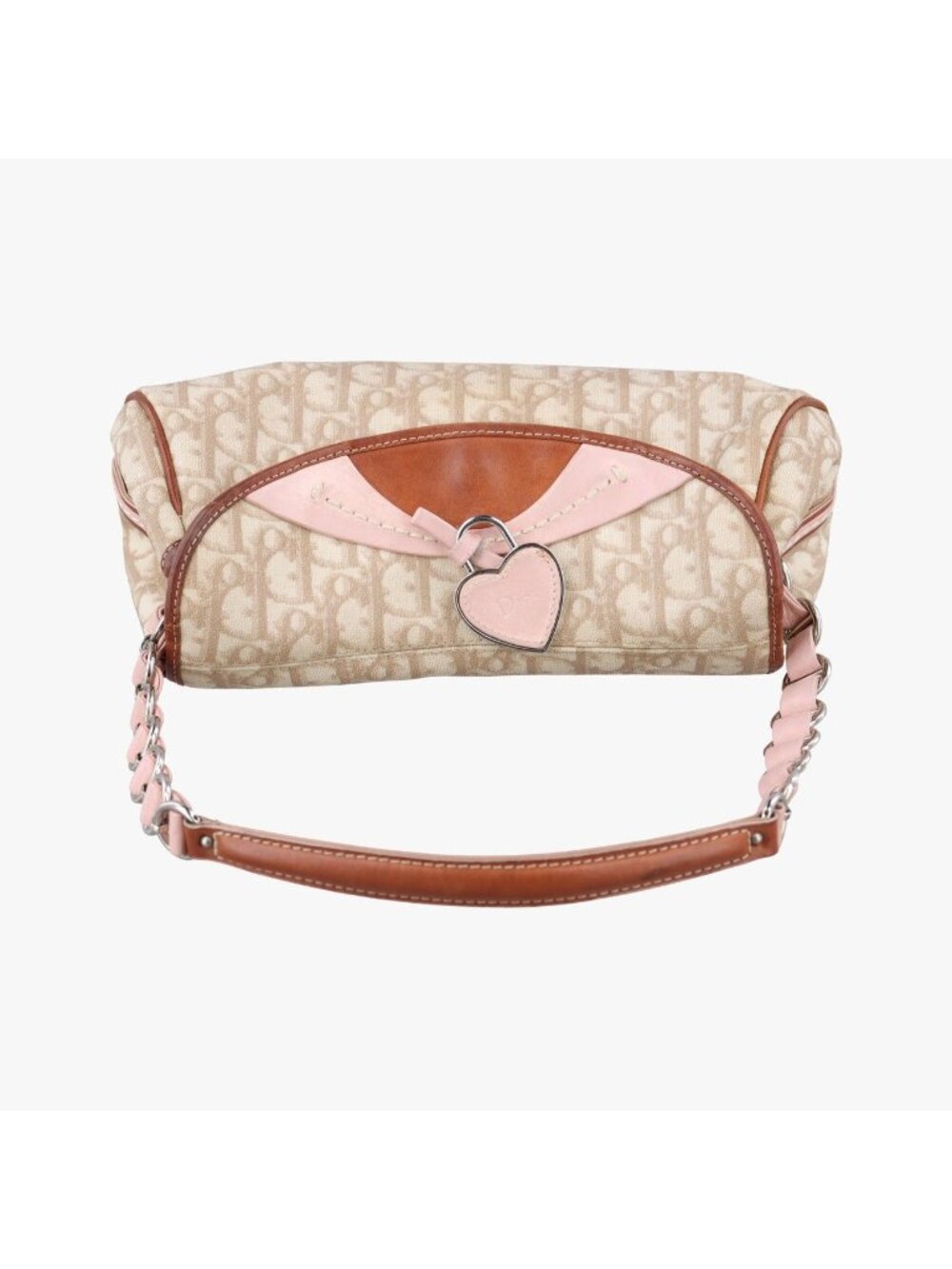 ★SOLD★ Dior Romantic Heart Trotter Beige Brown Pink Canvas Xleather Messenger - Picture 8 of 15